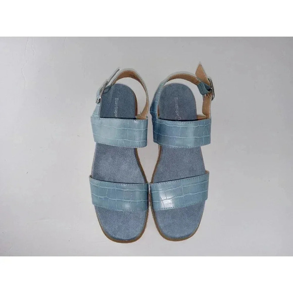 Baretraps Womens Slingback Sandal Blue Leather Crocodile Skin Open Toe Size 7.5M - Picture 6 of 9